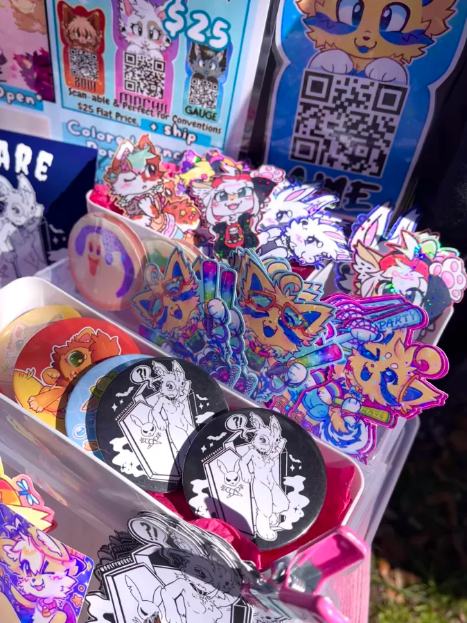 stickers on display